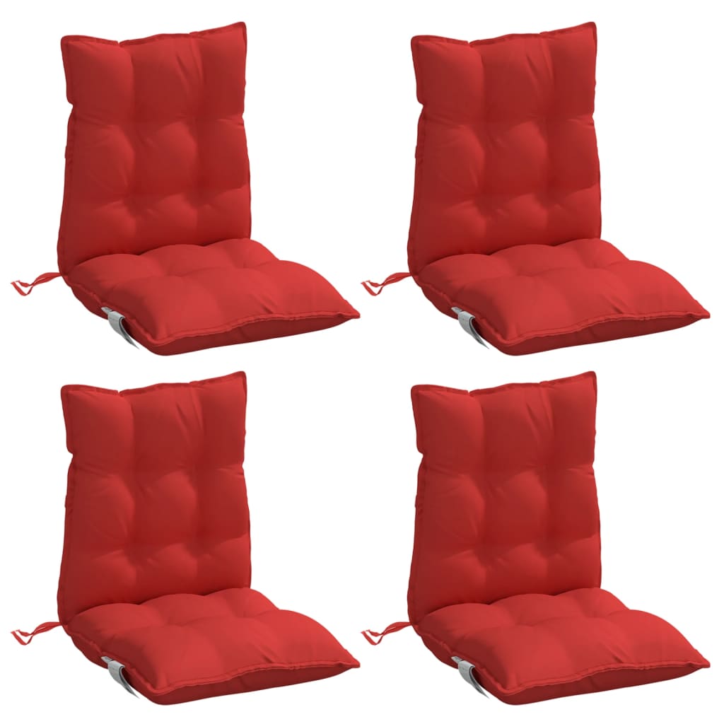 Almofadões cadeira encosto baixo 4 pcs tecido oxford vermelho