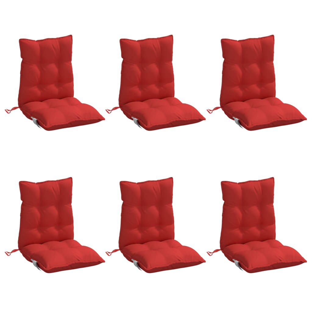 Almofadões cadeira encosto baixo 6 pcs tecido oxford vermelho