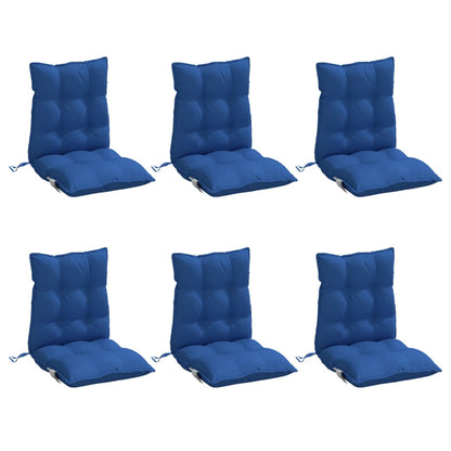 Almofadões cadeira encosto baixo 6 pcs tecido oxford azul real