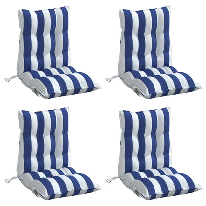 Almofadões cadeira encosto baixo 4pcs tecido oxford azul/branco