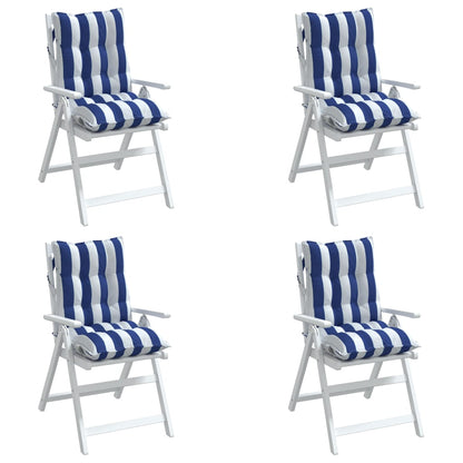 Almofadões cadeira encosto baixo 4pcs tecido oxford azul/branco