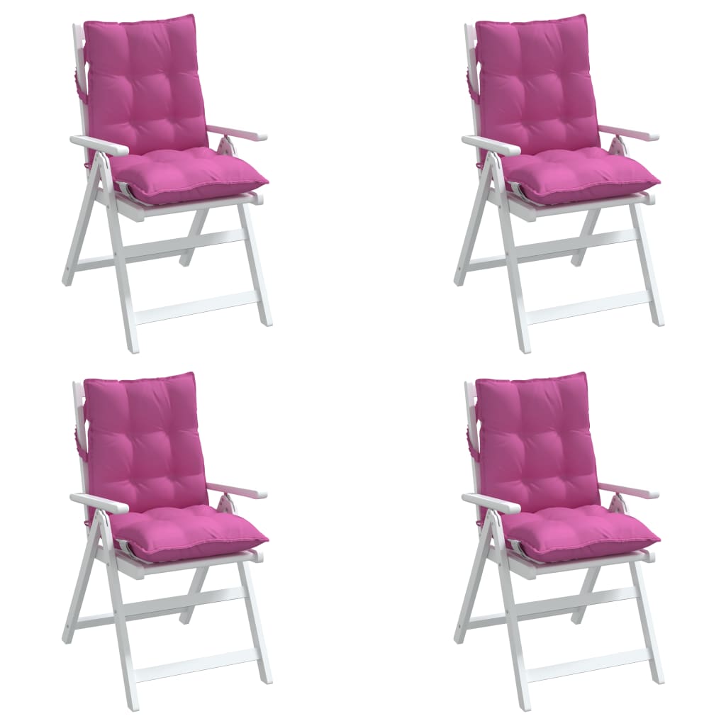 Almofadões cadeira encosto baixo 4 pcs tecido oxford rosa