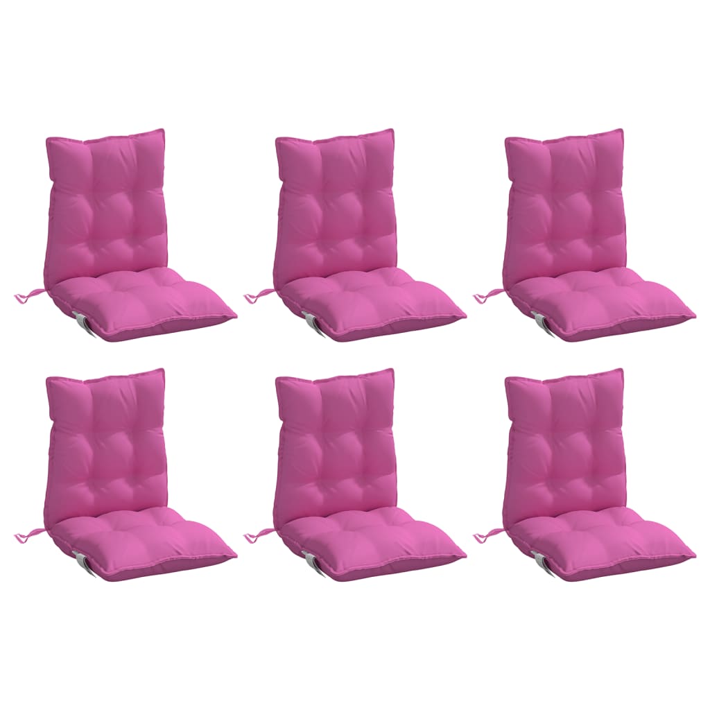 Almofadões cadeira encosto baixo 6 pcs tecido oxford rosa