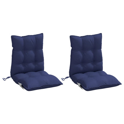 Almofadões p/ cadeira encosto baixo 2 pcs tecido azul-marinho