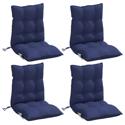 Almofadões cadeira encosto baixo 4 pcs oxford azul-marinho