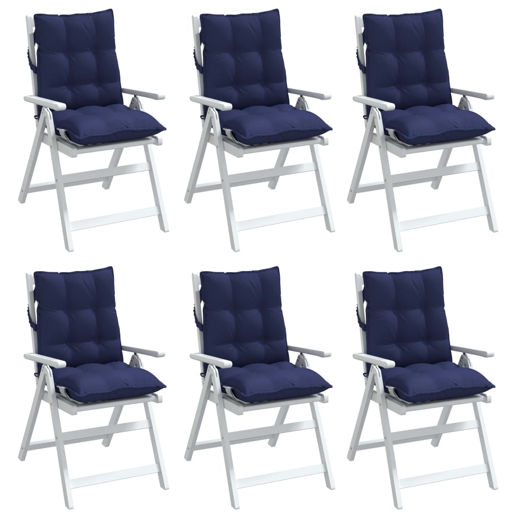 Almofadões cadeira encosto baixo 6 pcs oxford azul-marinho