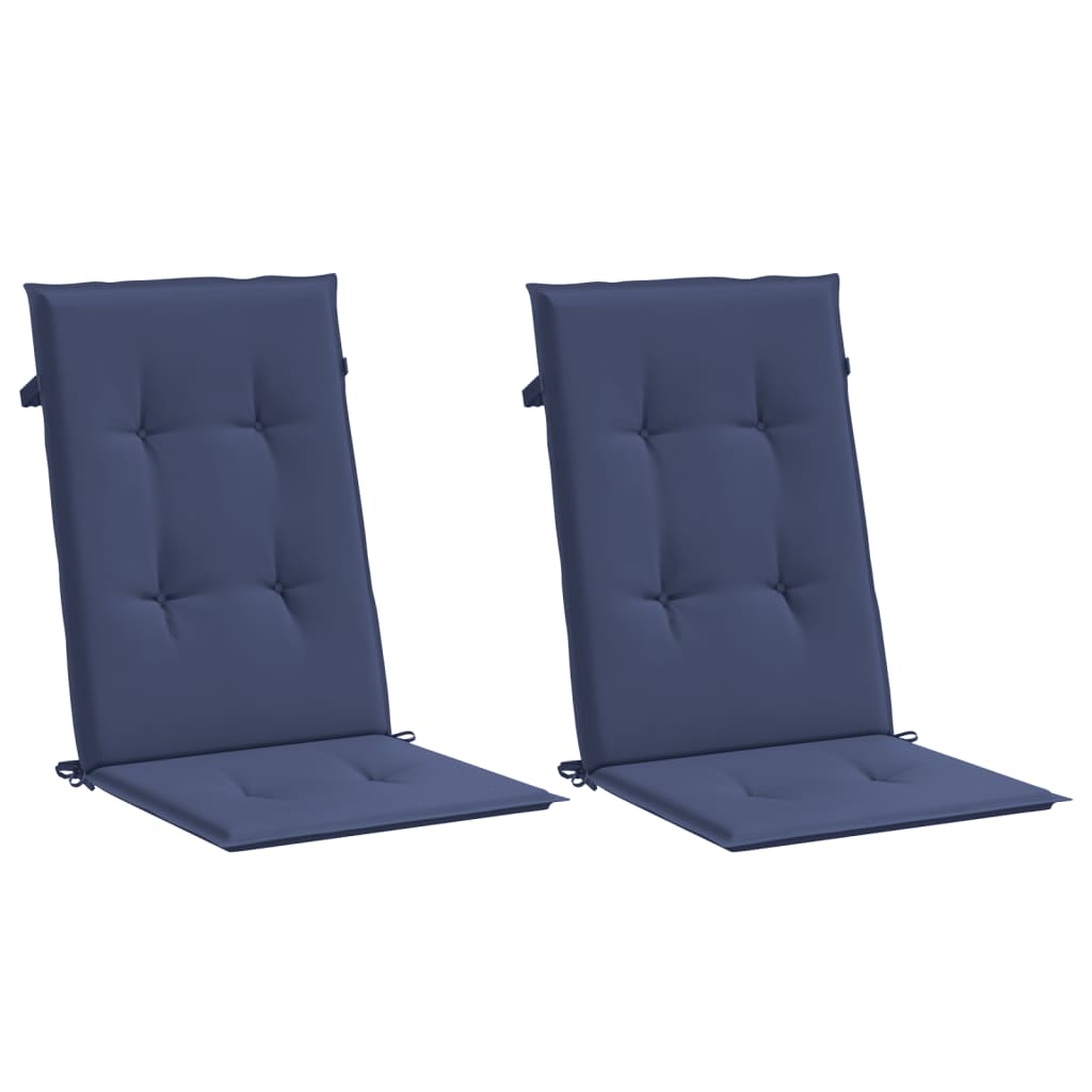 Almofadões cadeira encosto alto 2pcs tecido azul-marinho