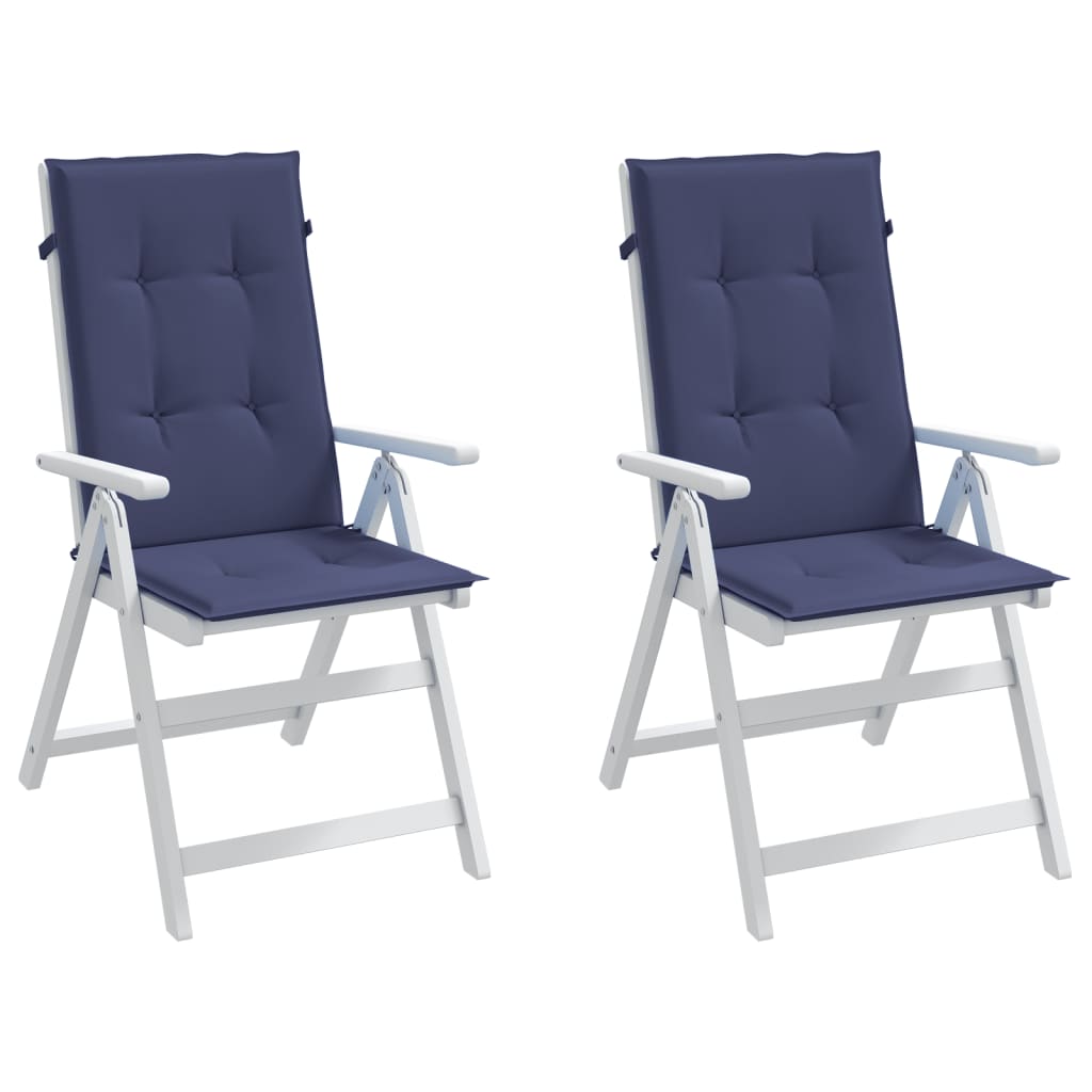 Almofadões cadeira encosto alto 2pcs tecido azul-marinho