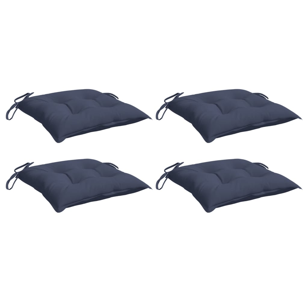 Almofadões cadeira 4 pcs 40x40x7 cm tecido oxford azul-marinho