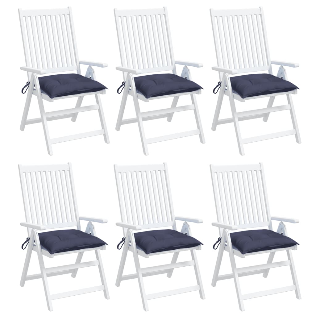 Almofadões cadeira 6 pcs 40x40x7 cm tecido oxford azul-marinho