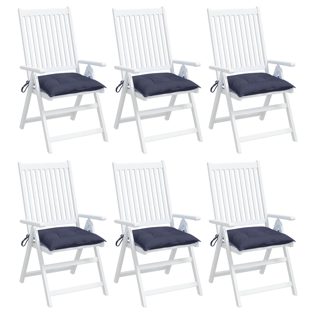 Almofadões cadeira 6 pcs 40x40x7 cm tecido oxford azul-marinho