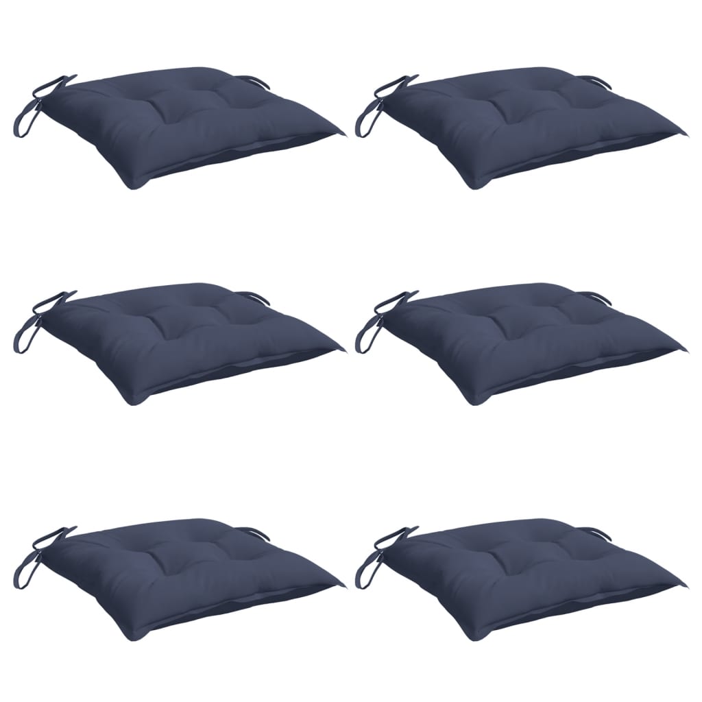 Almofadões cadeira 6 pcs 50x50x7 cm tecido oxford azul-marinho