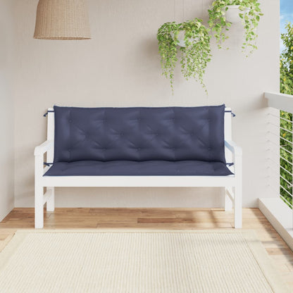 Almofadões banco jardim 2 pcs 150x50x7cm oxford azul-marinho