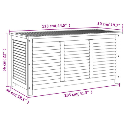 Caixa arrumação jardim c/ veneziana 113x50x56 cm acácia maciça