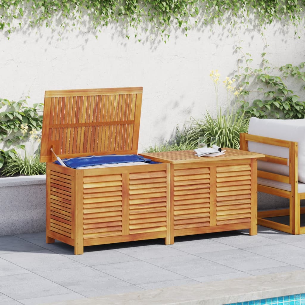 Caixa arrumação jardim c/ veneziana 150x50x56 cm acácia maciça