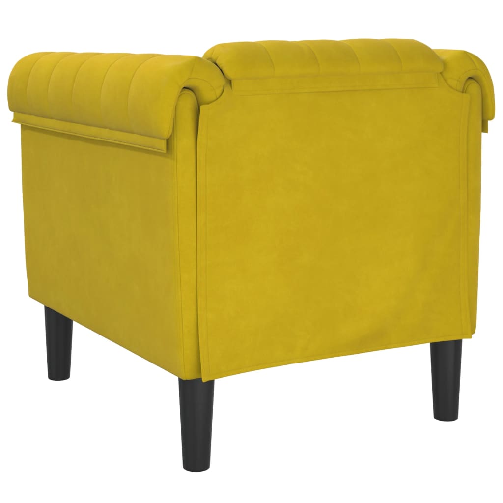 Poltrona veludo amarelo