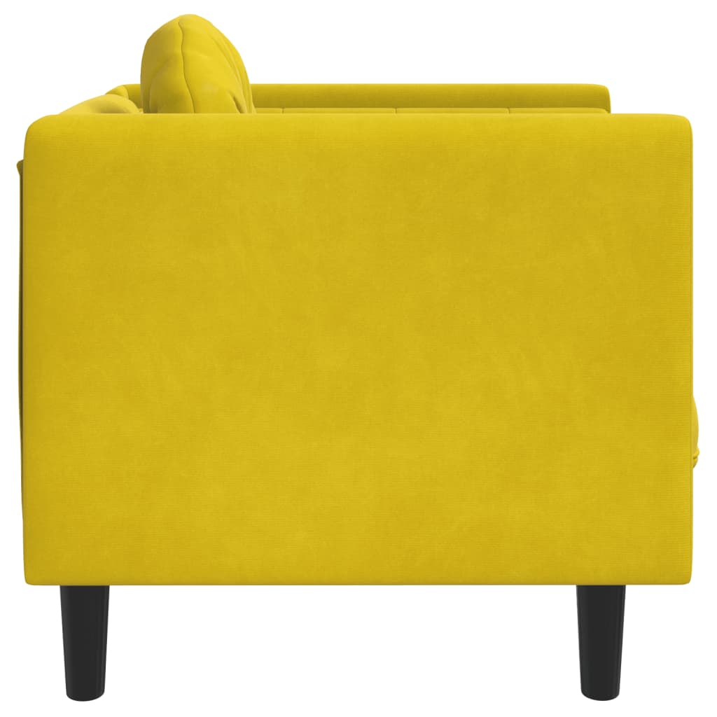 Poltrona com almofadão veludo amarelo