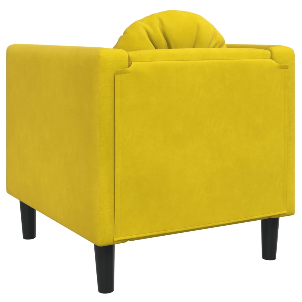 Poltrona com almofadão veludo amarelo