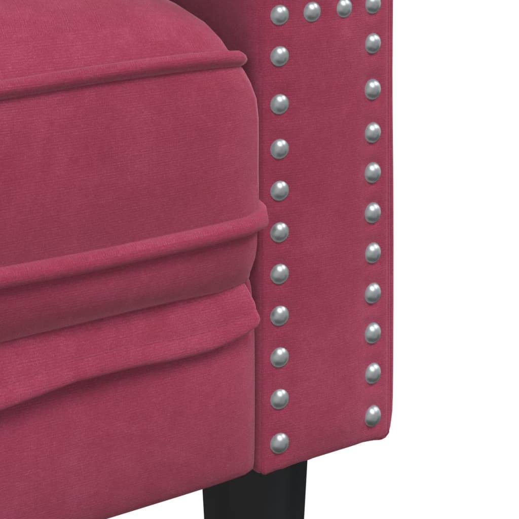 Poltrona chesterfield veludo vermelho tinto