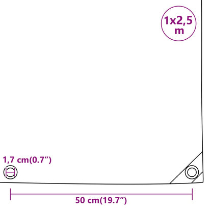 Lona 1x2,5 m 650 g/m² antracite