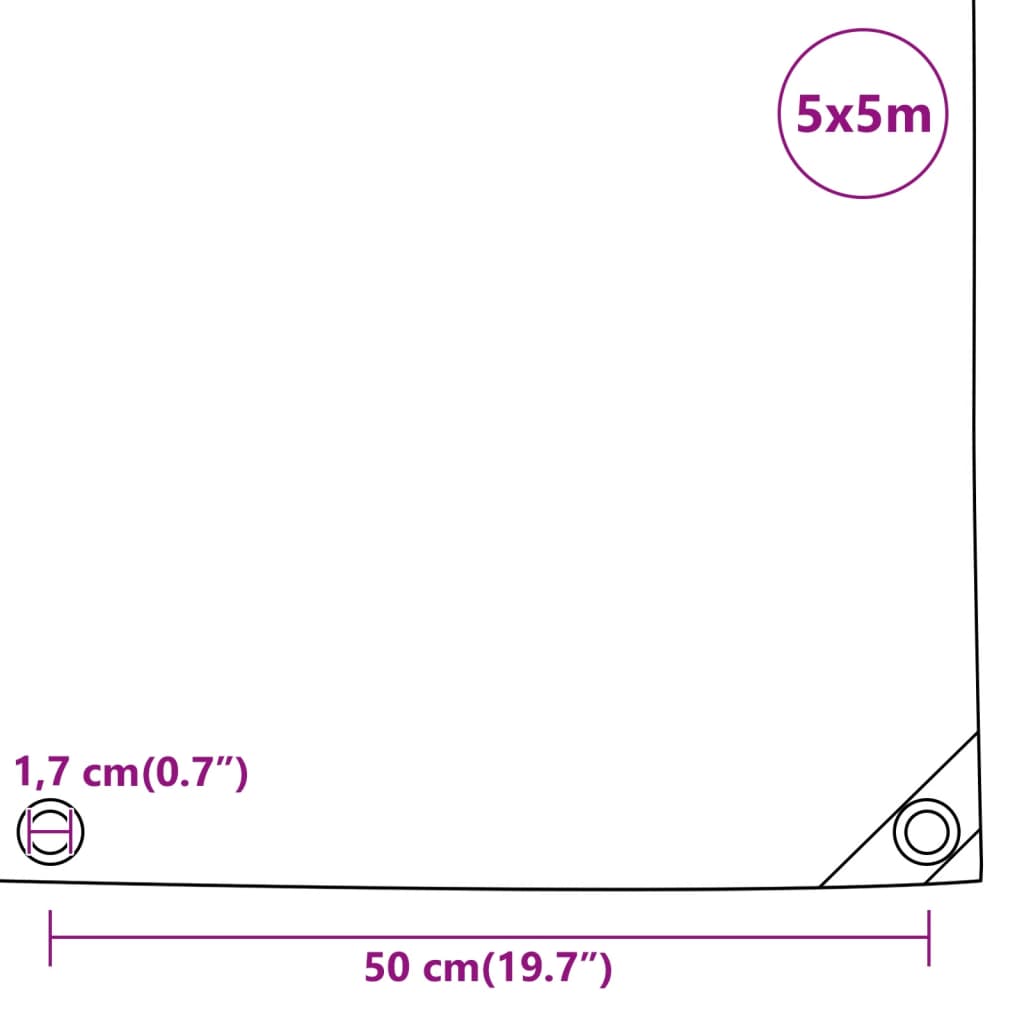 Lona 5x5 m 650 g/m² antracite