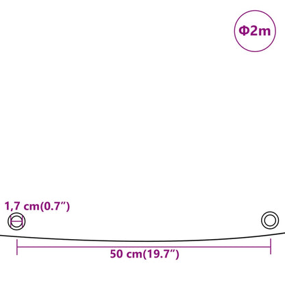 Lona Ø 2 m 650 g/m² cinzento