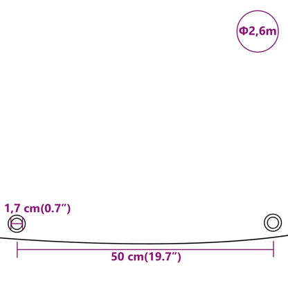 Lona Ø 2,6 m 650 g/m² cinzento