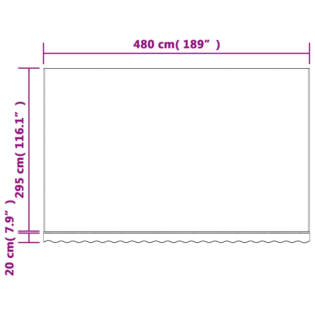 Tecido de substituição p/ toldo 5x3 m riscas vermelho/branco