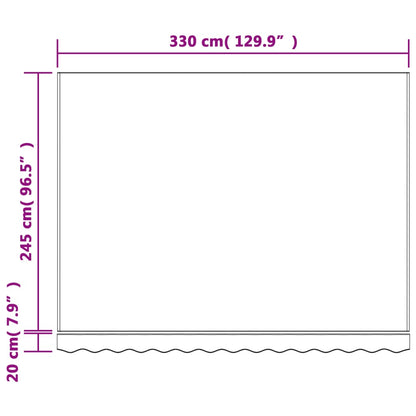 Tecido de substituição para toldo 3,5x2,5 m riscas multicor