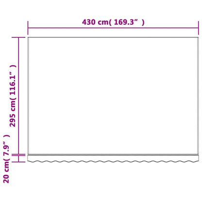 Tecido de substituição para toldo 4,5x3 m riscas multicor