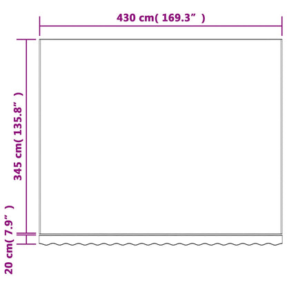 Tecido de substituição para toldo 4,5x3,5 m riscas multicor