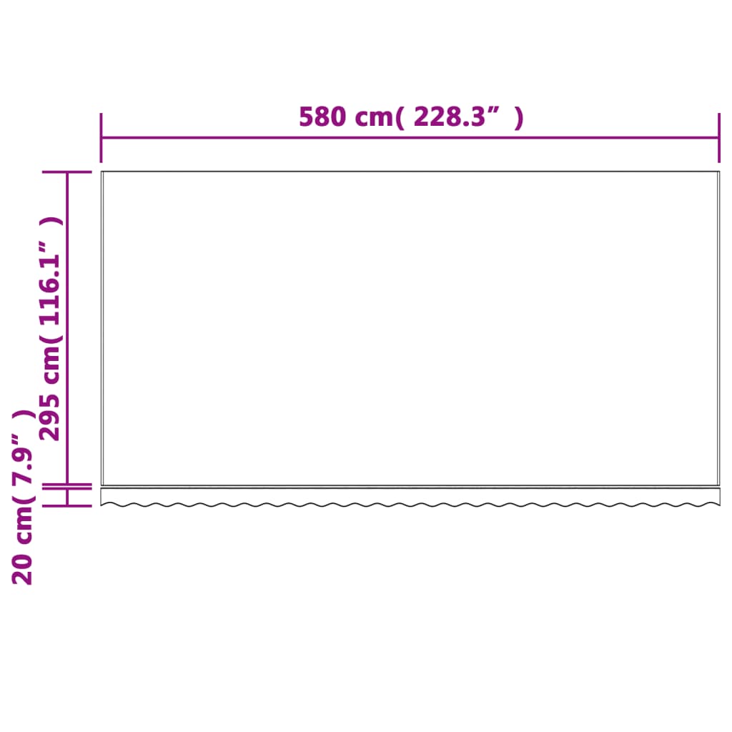 Tecido de substituição para toldo 6x3 m riscas multicor