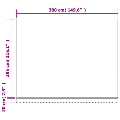 Tecido de substituição para toldo 4x3 m riscas multicor