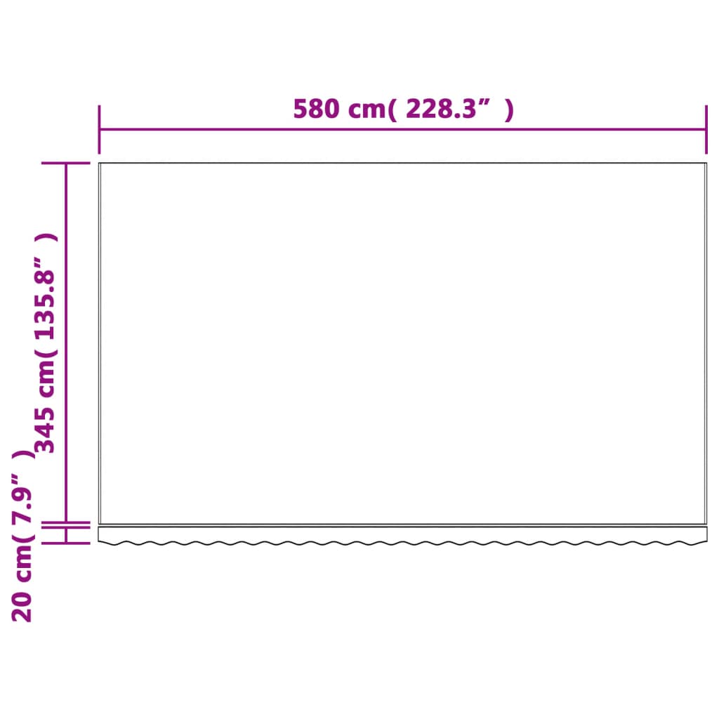 Tecido de substituição para toldo 6x3,5 m riscas multicor