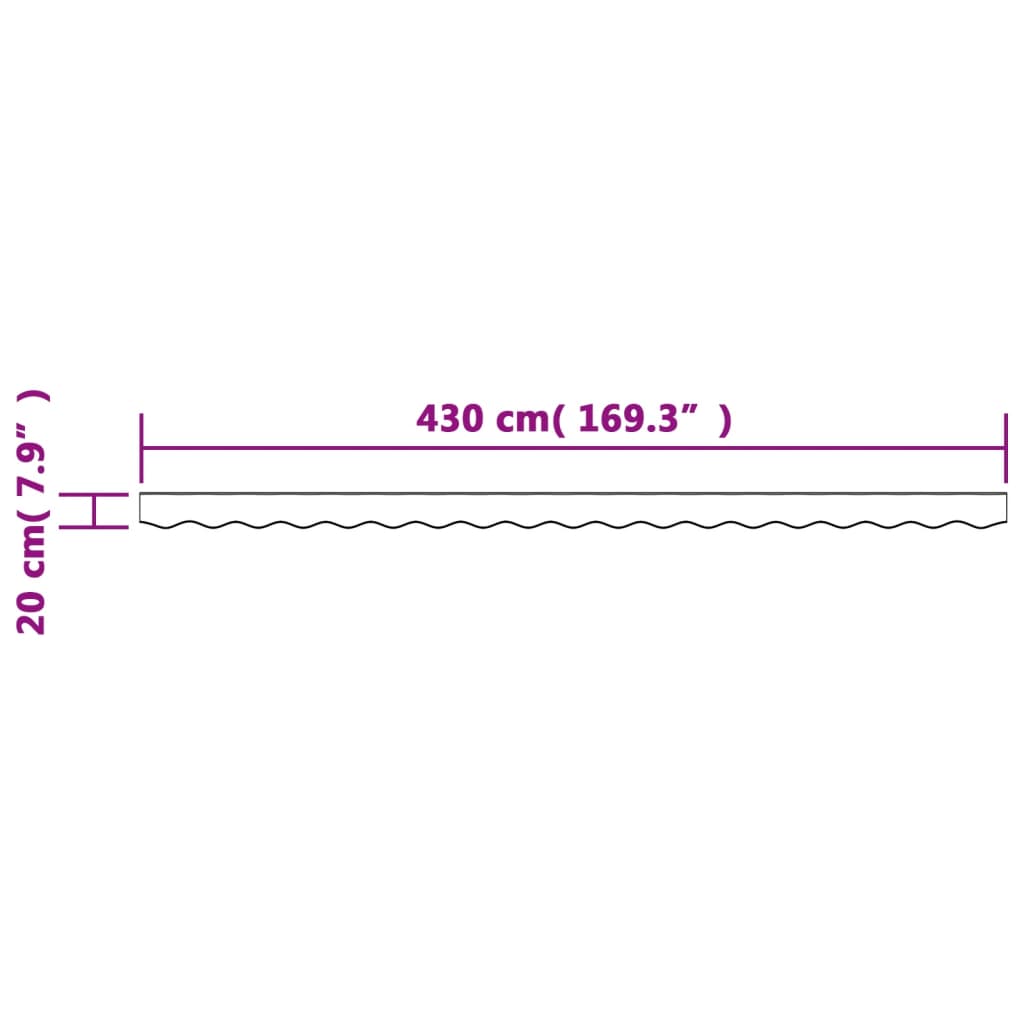 Tecido substituição sanefa toldo 4,5 m riscas antracite/branco