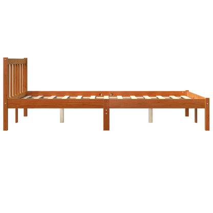 Estrutura de cama 120x190 cm madeira pinho maciça castanho cera