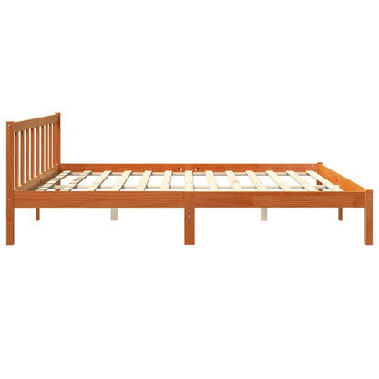 Estrutura de cama 180x200 cm madeira pinho maciço castanho cera