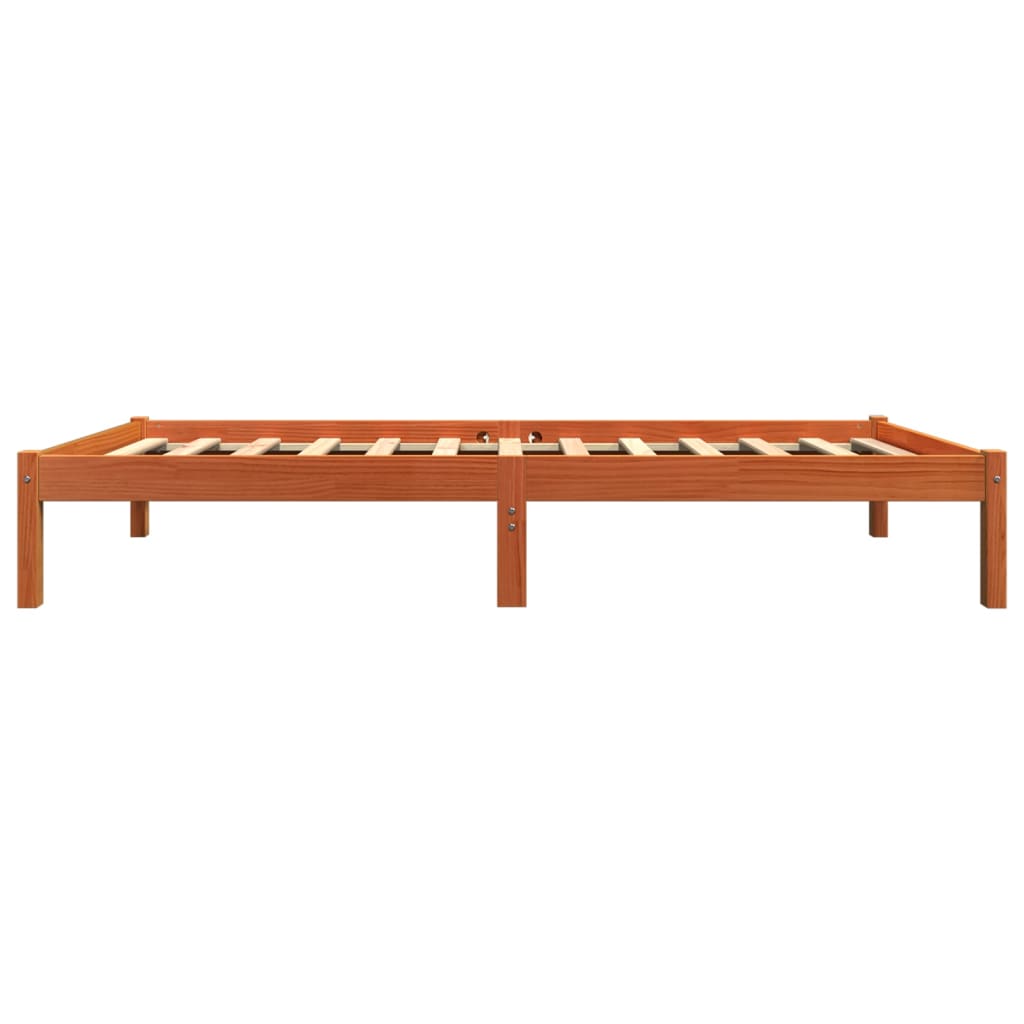 Estrutura de cama 90x190 cm madeira pinho maciça castanho cera