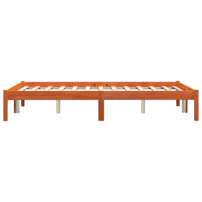 Estrutura de cama 135x190 cm madeira pinho maciça castanho cera