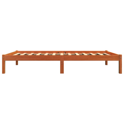 Estrutura de cama 90x200 cm madeira pinho maciça castanho cera