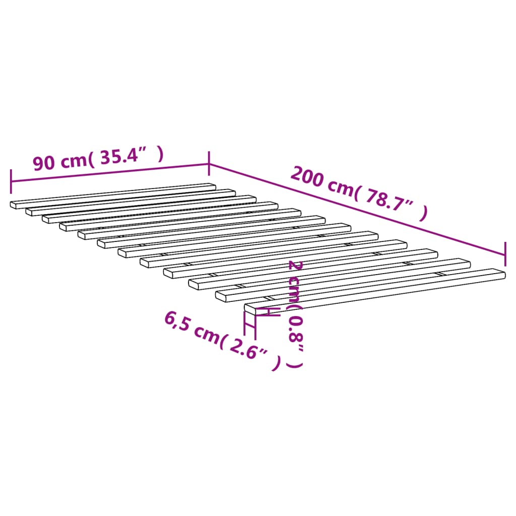 Ripas para estrado de cama 90x200 cm madeira de pinho maciça