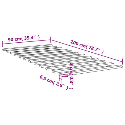 Ripas para estrado de cama 90x200 cm madeira de pinho maciça