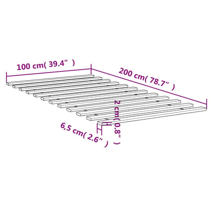 Ripas para estrado de cama 100x200 cm madeira de pinho maciça