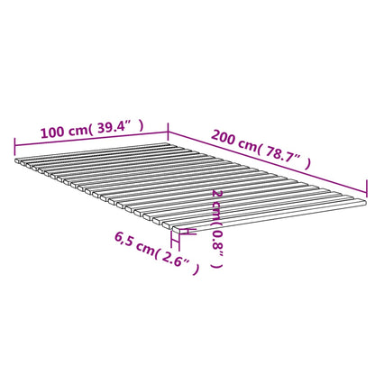 Ripas para estrado de cama 100x200 cm madeira de pinho maciça