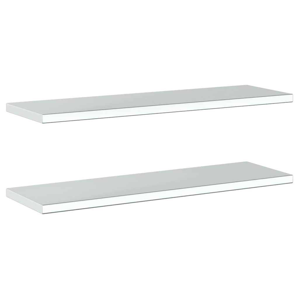 Prateleiras de parede 2 pcs 100x30x3 cm aço inoxidável prateado