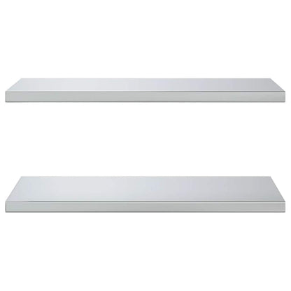 Prateleiras de parede 2 pcs 75x40x3 cm aço inoxidável prateado