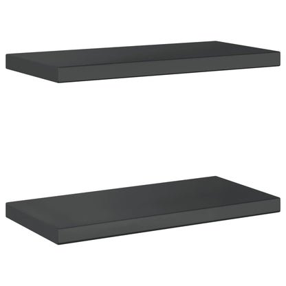 Prateleiras de parede 2 pcs 50x23,5x3cm aço inoxidável prateado