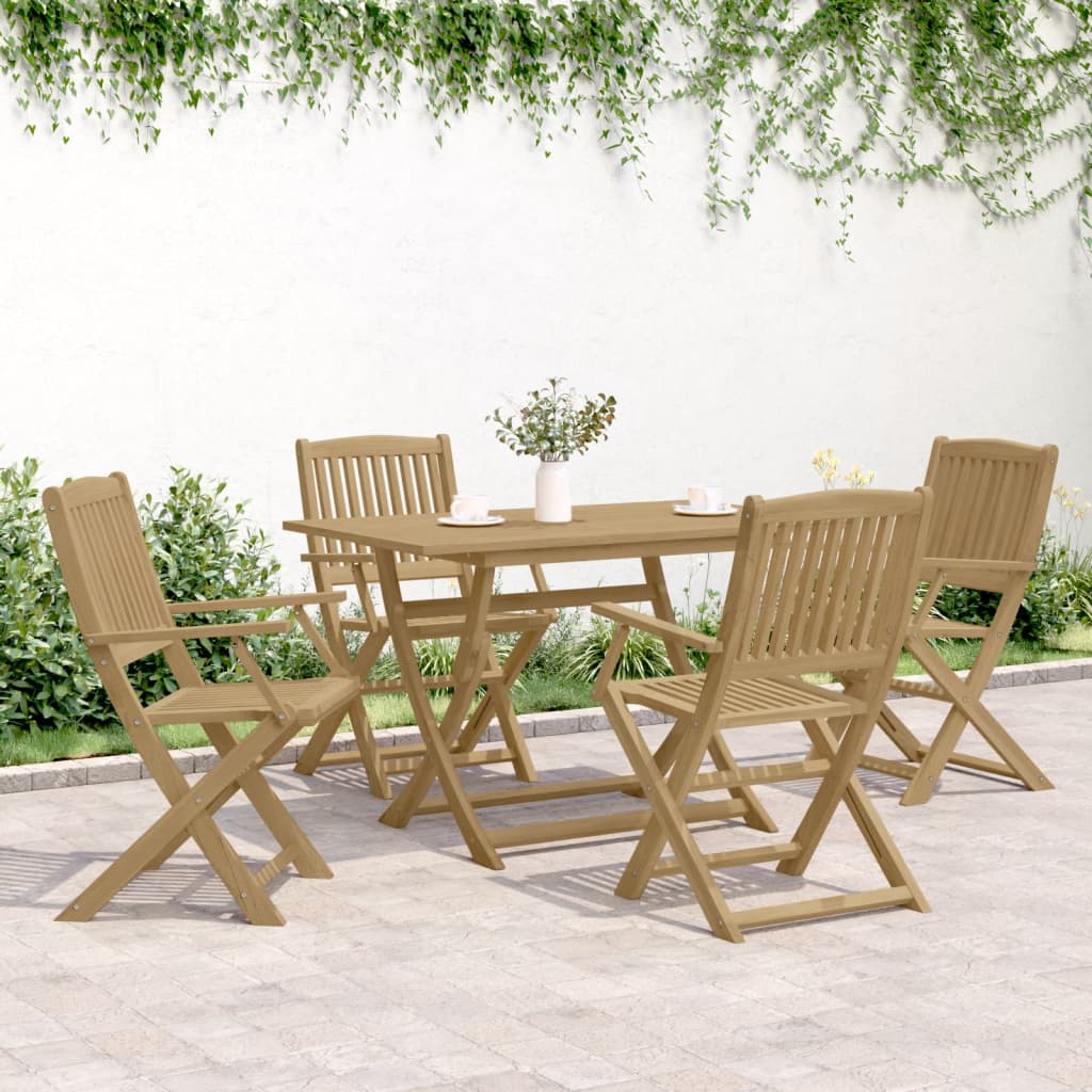 Conjunto de jantar p/ jardim 5 pcs madeira de acácia maciça