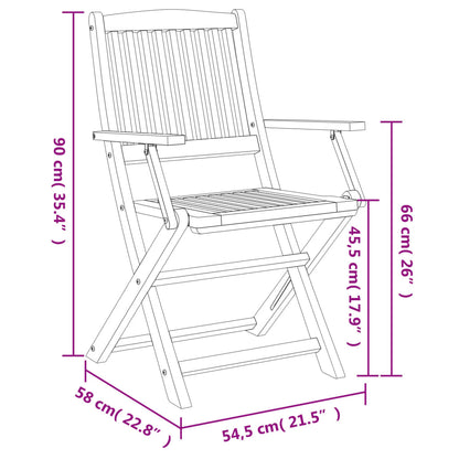 Conjunto de jantar p/ jardim 5 pcs madeira de acácia maciça