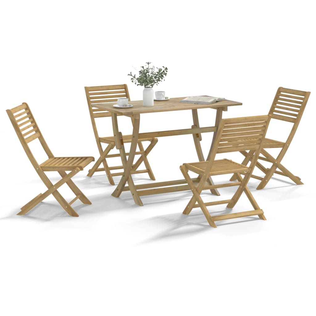 Conjunto de jantar p/ jardim 5 pcs madeira de acácia maciça